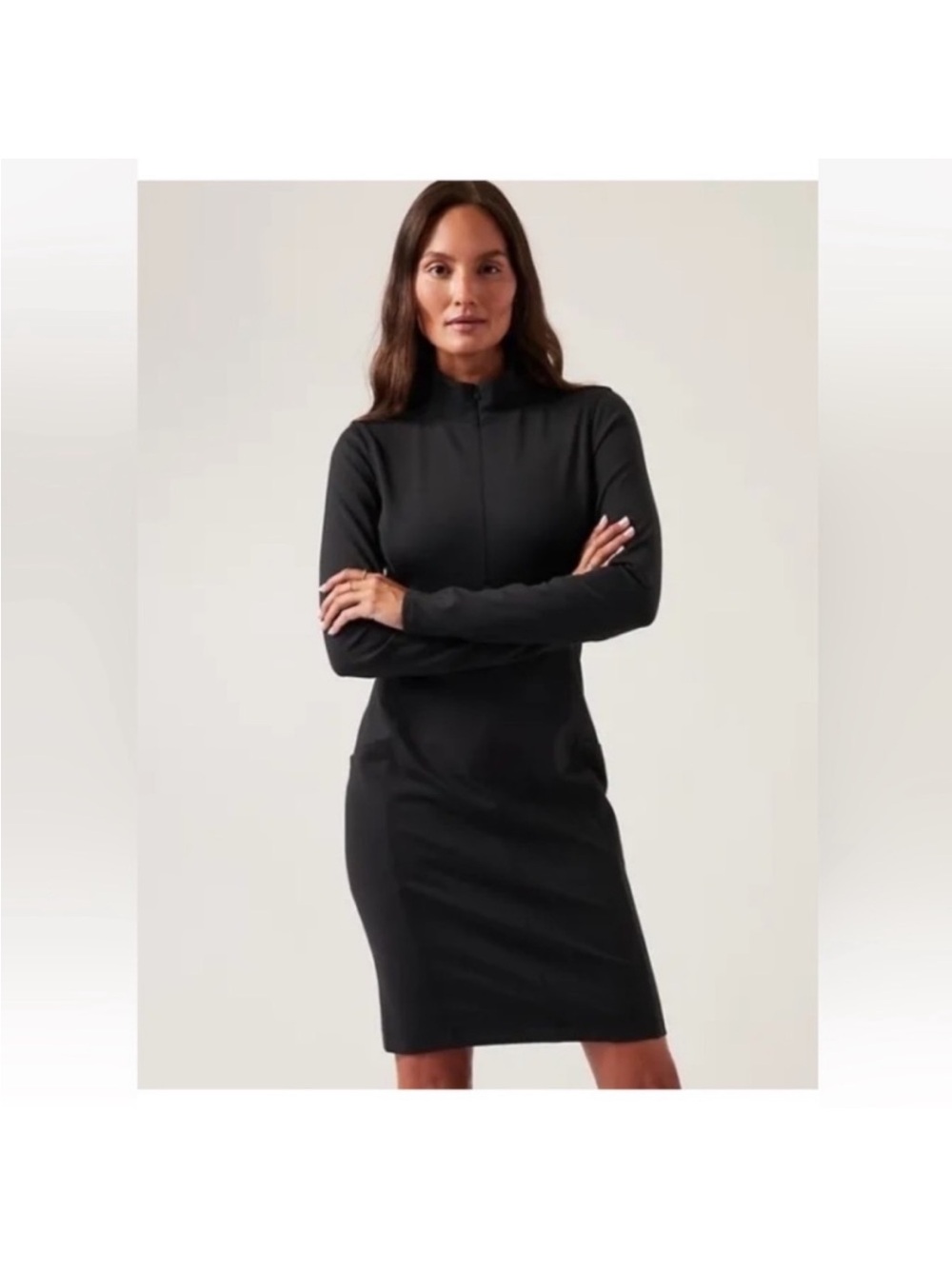 Athleta Delancey Long Sleeve Black  Dress  active
